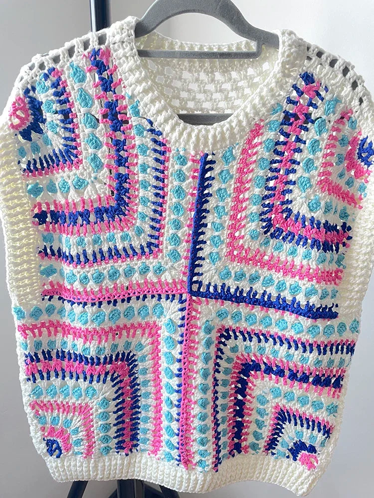 Handmade Crochet Sweater Vest Knit Top Clothes
