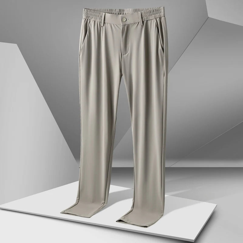 Stretch Straight Slim Fit\ Long Trousers