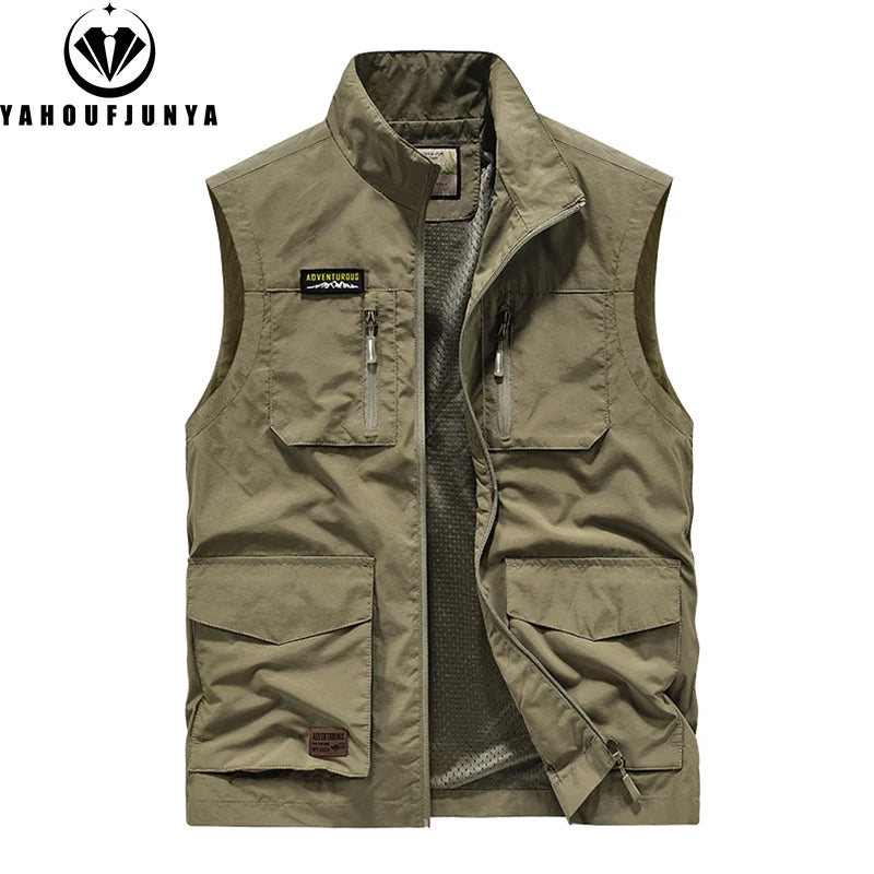 Sleeveless Outdoor Leisure Solid Color Breathable Vest