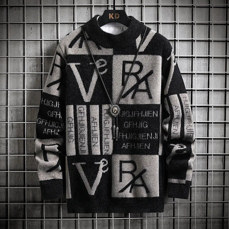 Stripe Pullovers Printing Neck Sweater Designer Casual