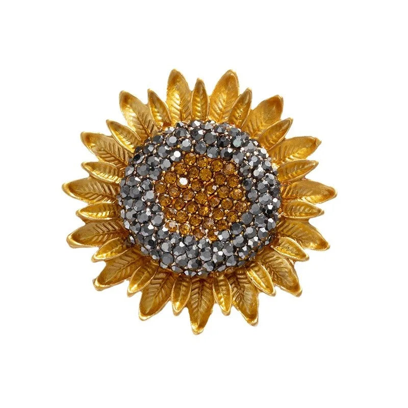 Sunflowe Crystal Brooch Accessories For Women