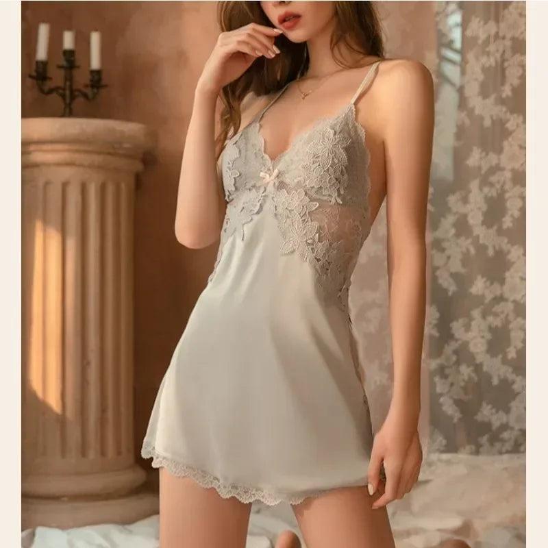 Chest Pads Suspender Pajama Sexy Lace Sleepwear