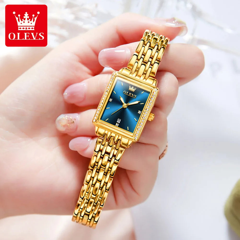 OLEVS Elegant Fashion Business Diamond Quartz Luxury