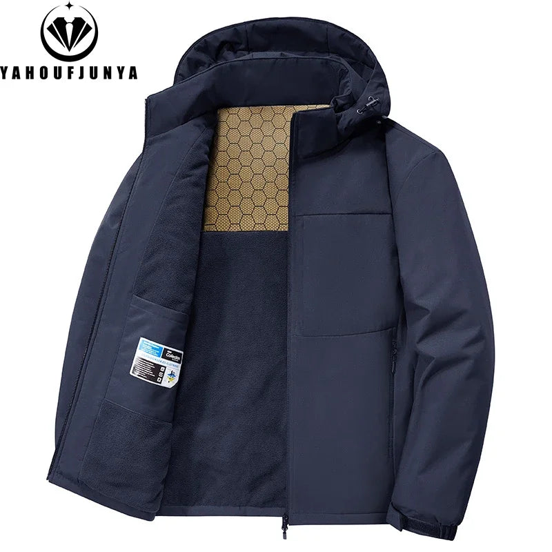 Fleece Warm Outdoor Windproof Detachable Hooded Jacket