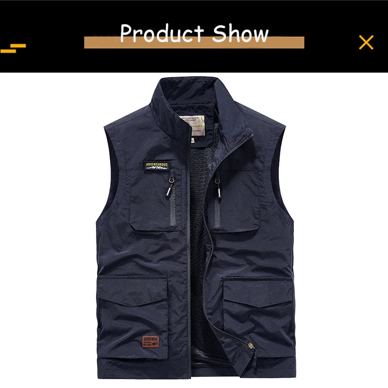 Sleeveless Outdoor Leisure Solid Color Breathable Vest