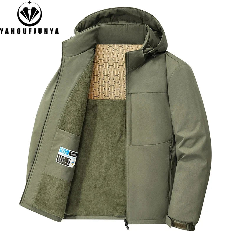 Fleece Warm Outdoor Windproof Detachable Hooded Jacket