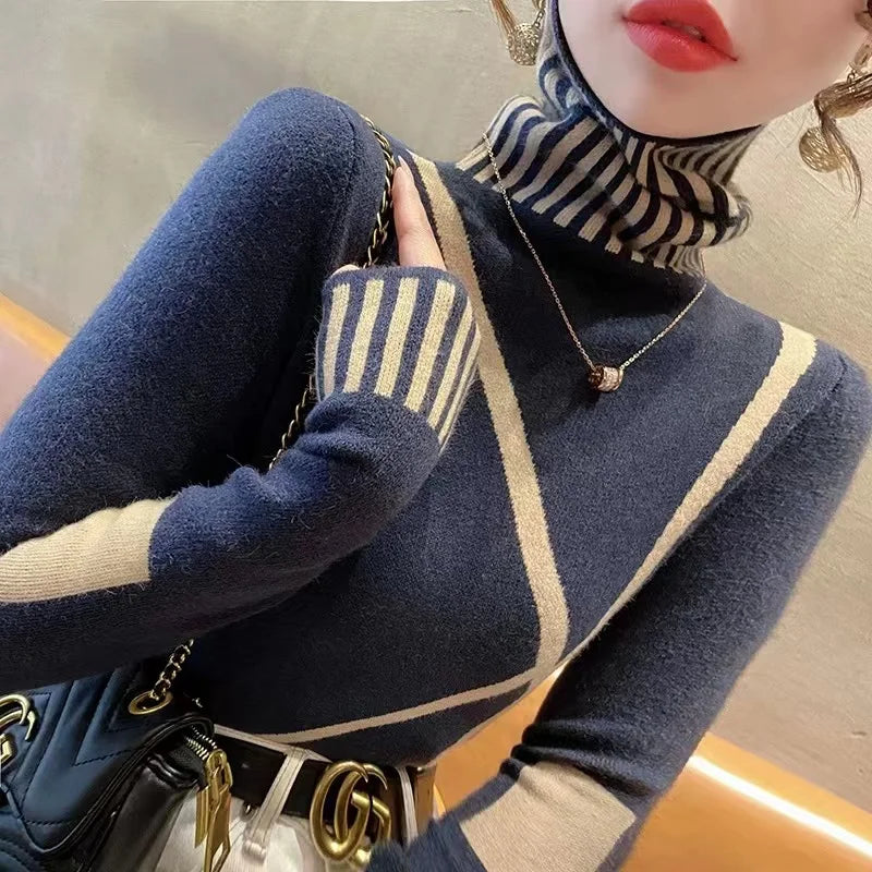 Striped Slim T-shirt Long Sleeve Tops
