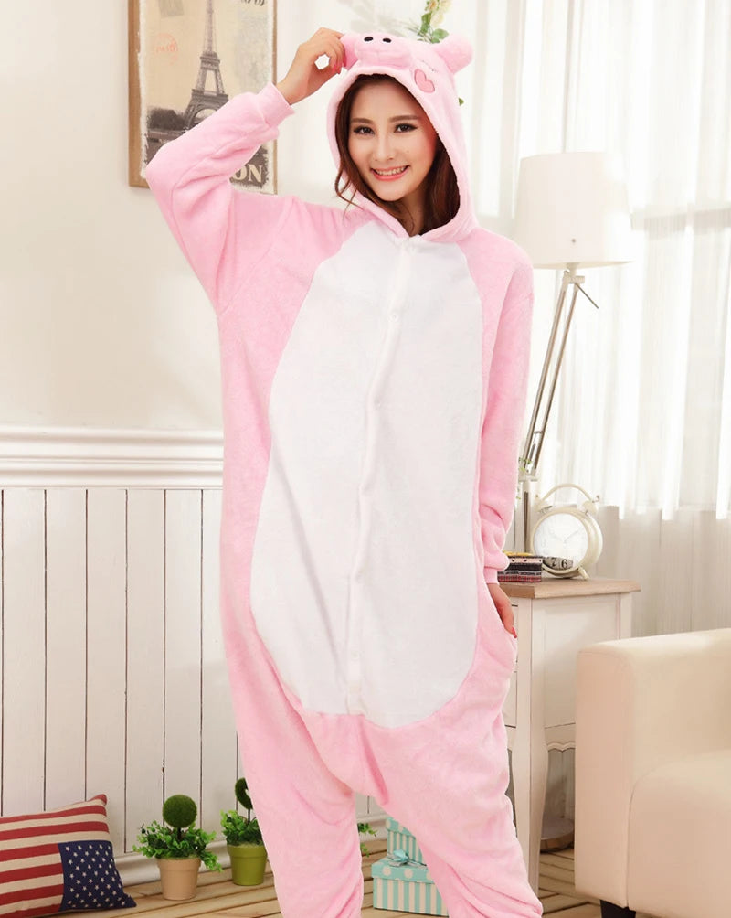 Adults Animal Pajamas Sets Sleepwear Flannel Pijamas