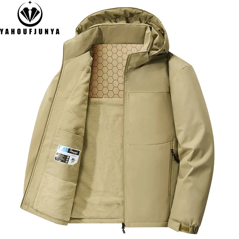 Fleece Warm Outdoor Windproof Detachable Hooded Jacket