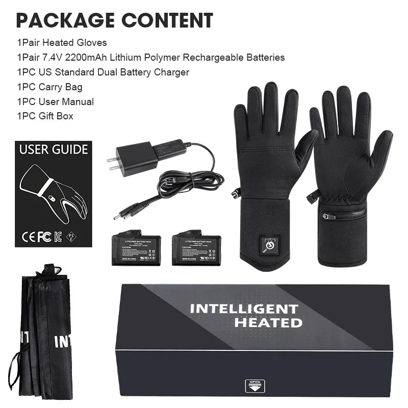 Electric Rechargeable Battery Heating Riding Gloves