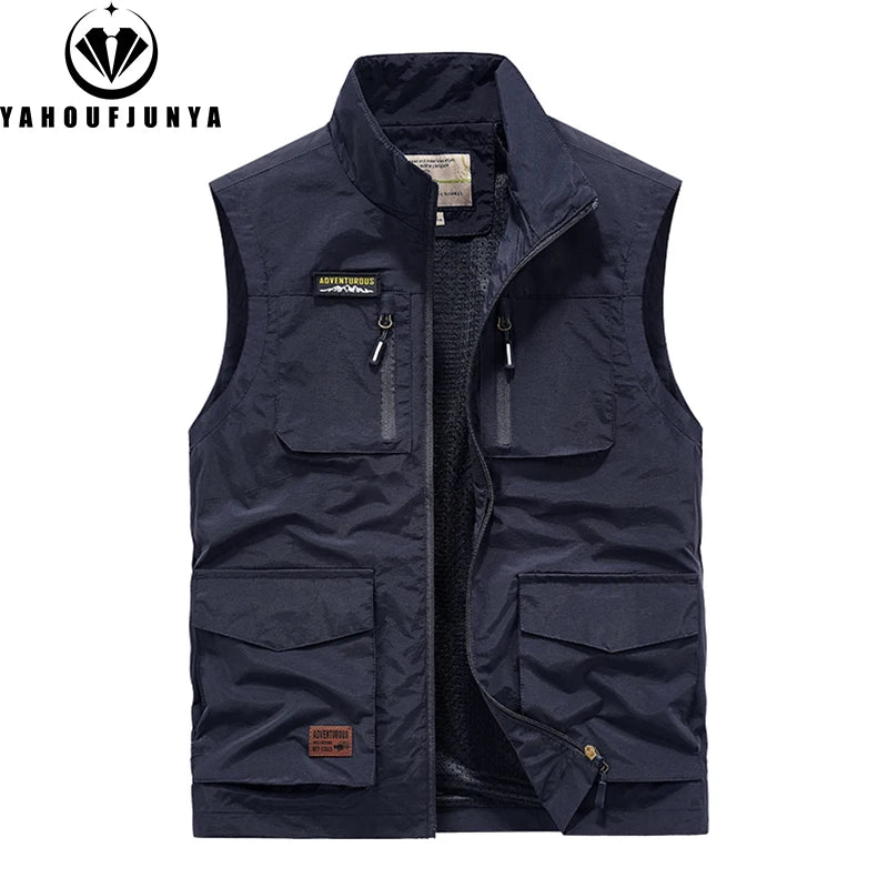 Sleeveless Outdoor Leisure Solid Color Breathable Vest