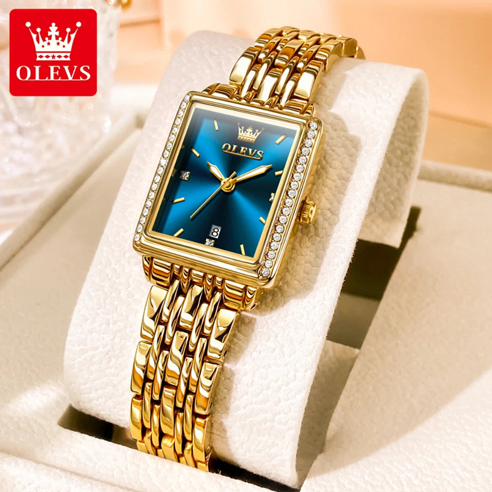 OLEVS Elegant Fashion Business Diamond Quartz Luxury