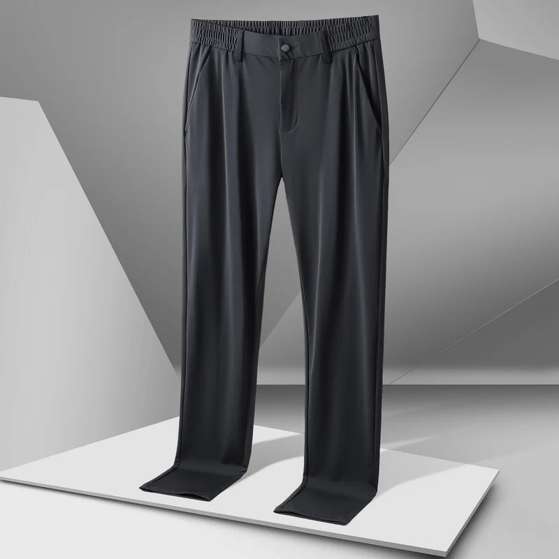 Stretch Straight Slim Fit\ Long Trousers