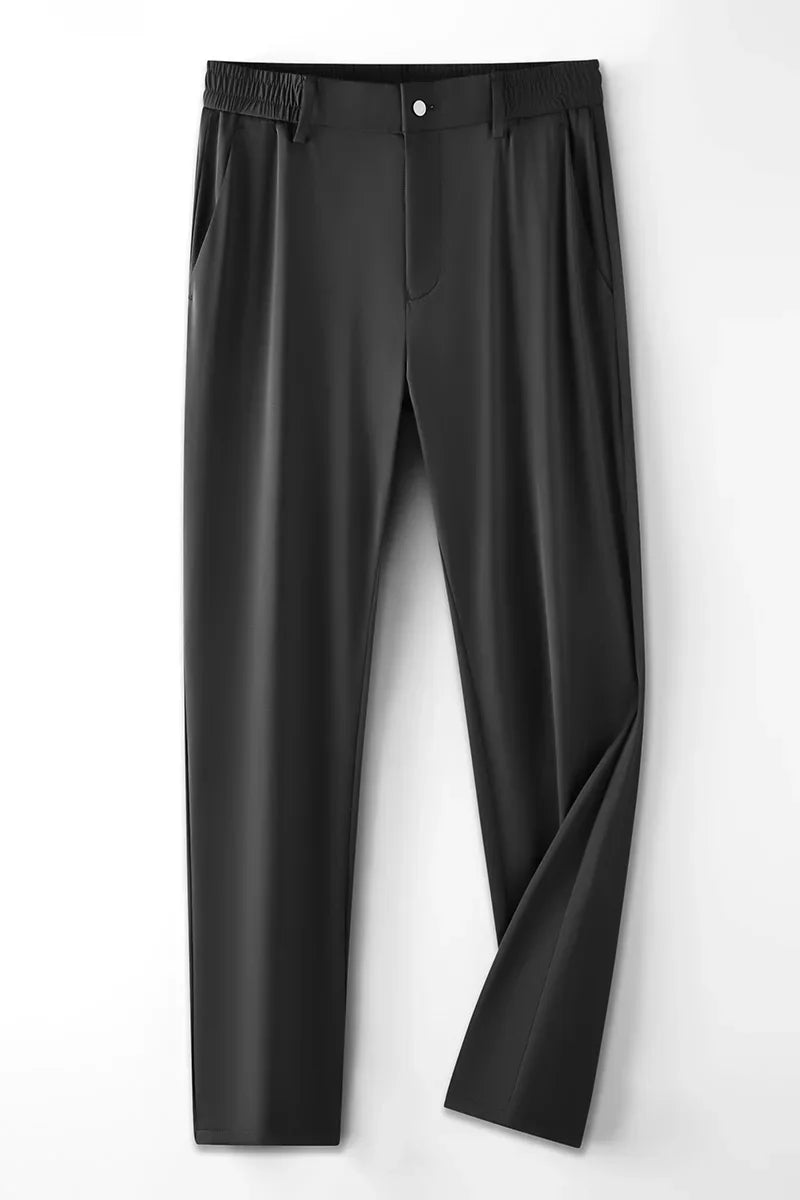 Stretch Straight Slim Fit\ Long Trousers