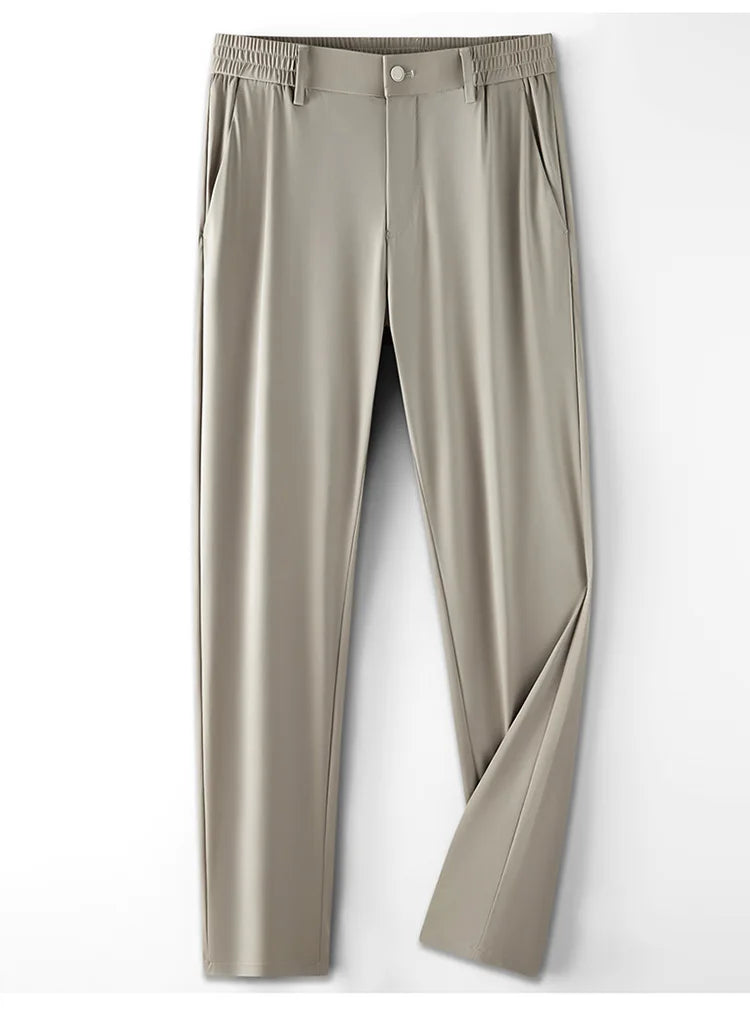 Stretch Straight Slim Fit\ Long Trousers