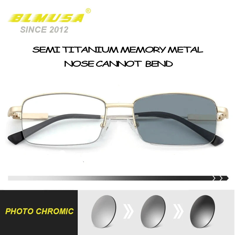 Titanium Photochromeic Multifocal Reading Glasses