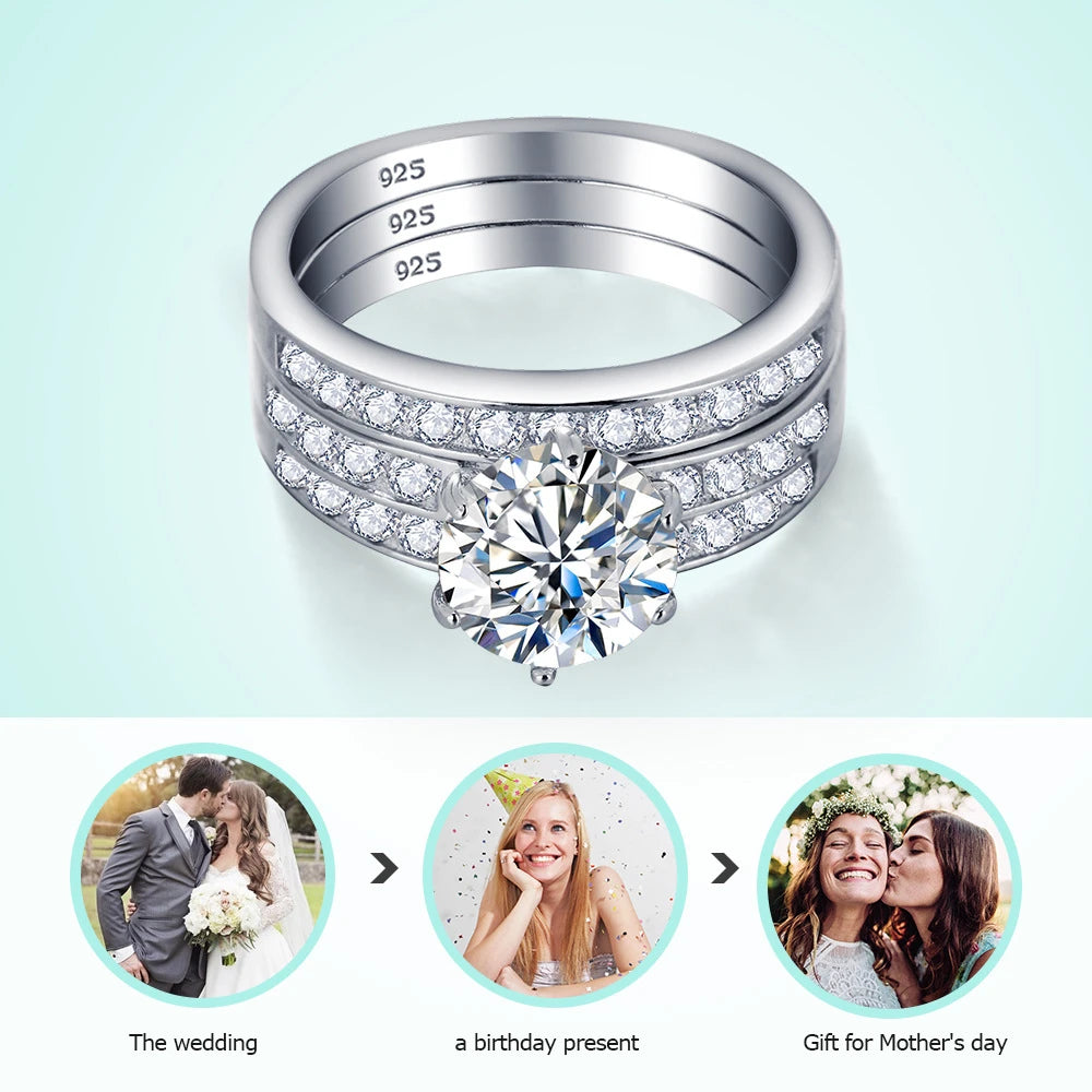 Moissanite Detachable Stacking Ring Sets Party Jewelry