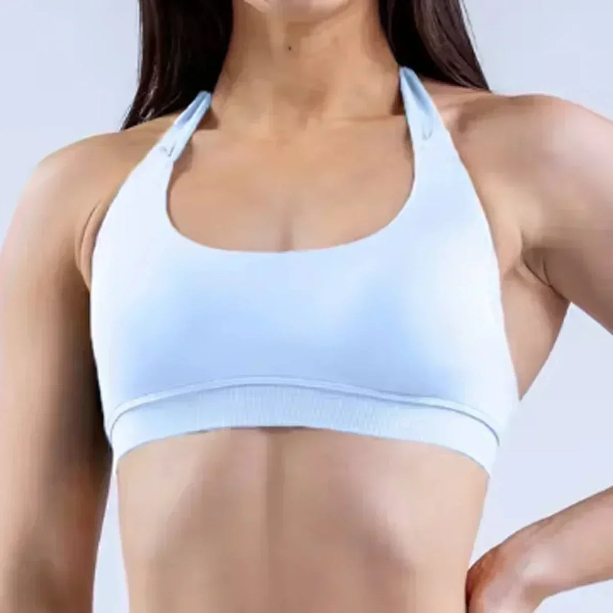 Seamless Halter Neck Strap Crop Top