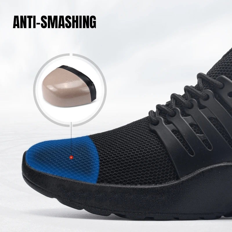 LARNMERN Steel Toe Lightweight Safety Breathable Shoes