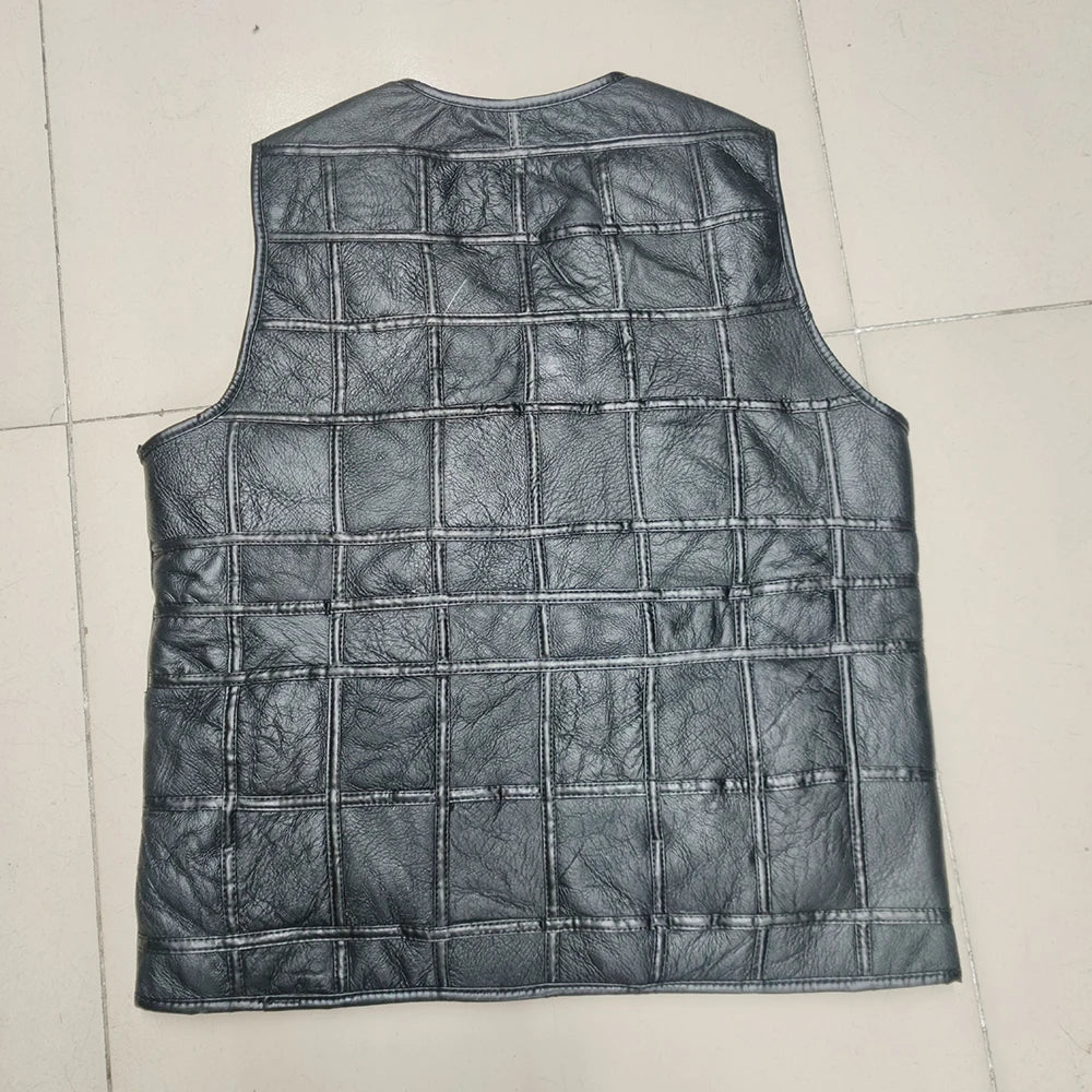 Real Sheepskin Genuine Leather Vest Sleeveless