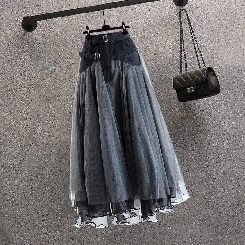 Denim Shirt Two Piece Sleeve Blouse Dress