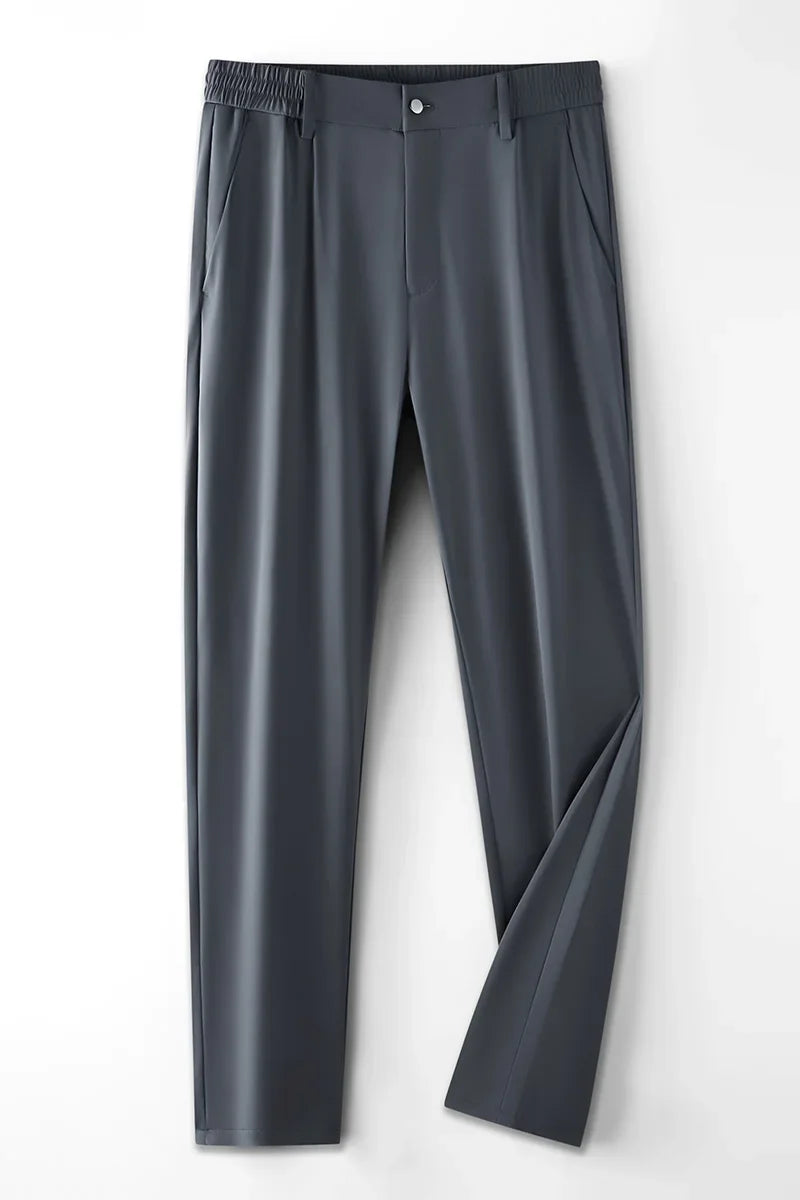 Stretch Straight Slim Fit\ Long Trousers
