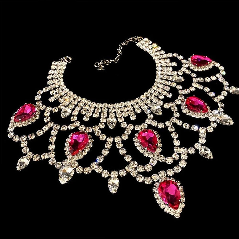 Rhinestone Party Crystal Large Necklace Jewelry