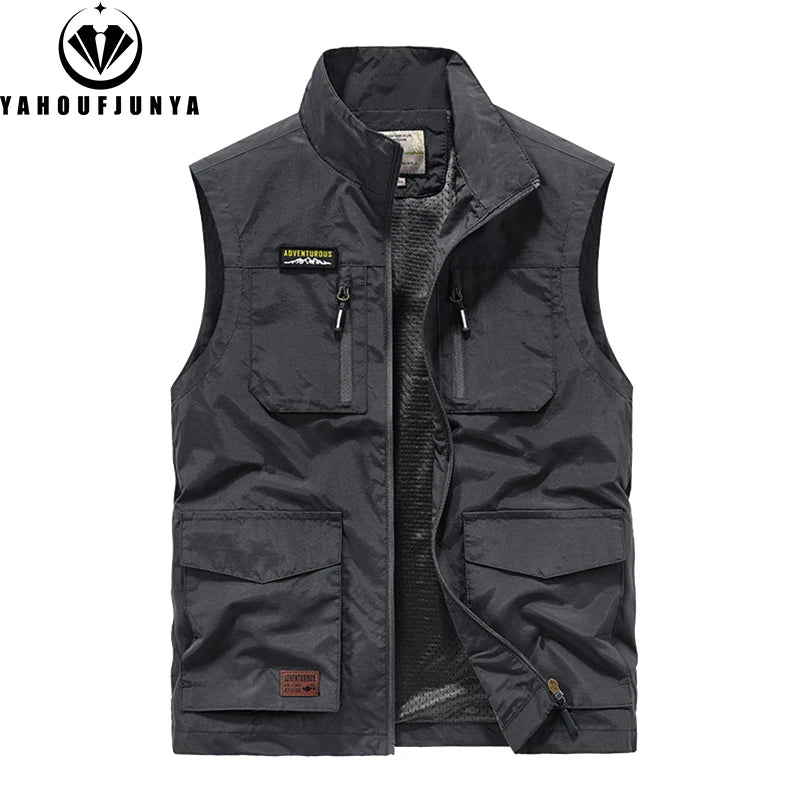 Sleeveless Outdoor Leisure Solid Color Breathable Vest