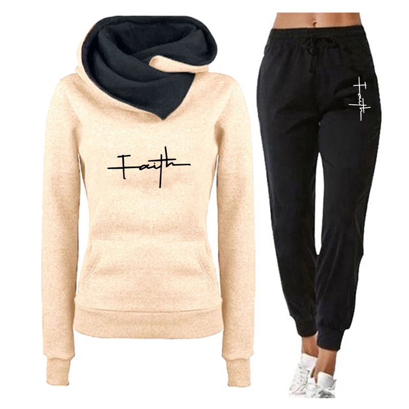 Womens Hooded Sweatshirts  Sweatpants 2 Piece Sports Outfits