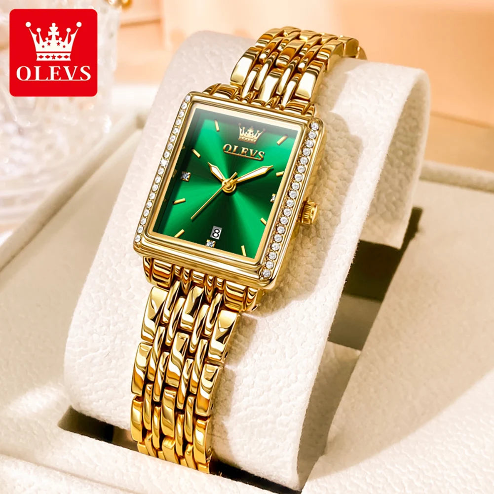 OLEVS Elegant Fashion Business Diamond Quartz Luxury