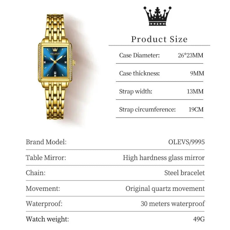 OLEVS Elegant Fashion Business Diamond Quartz Luxury