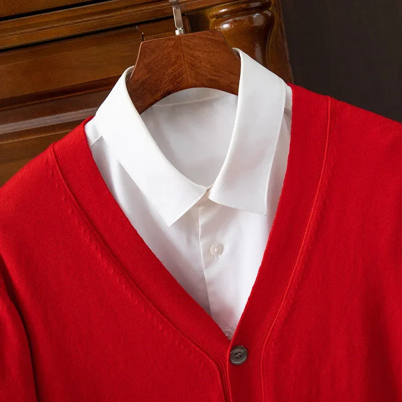 Mens Sweate Business Casual Classic V-neck