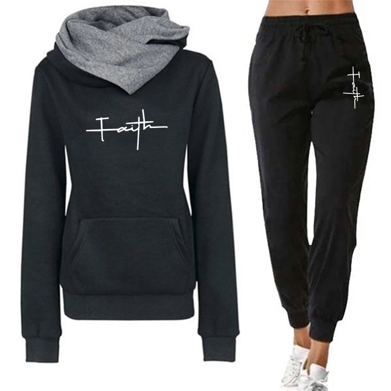 Womens Hooded Sweatshirts  Sweatpants 2 Piece Sports Outfits