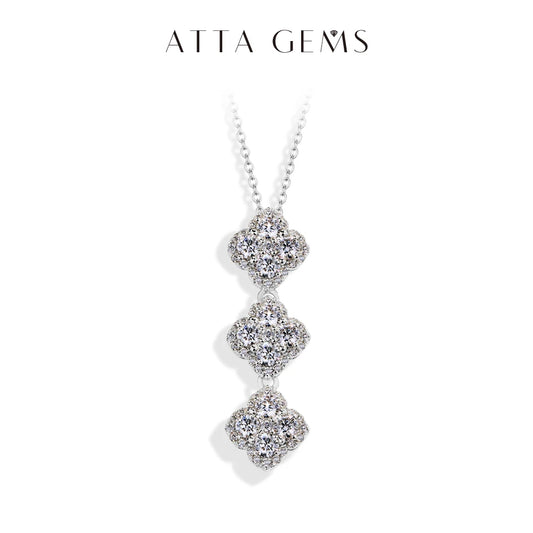 S925 Silver Necklace  Moissanite Pendant Engagement Wedding