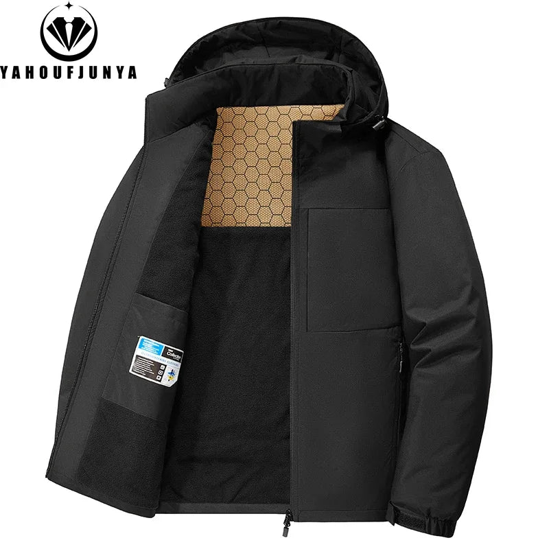 Fleece Warm Outdoor Windproof Detachable Hooded Jacket