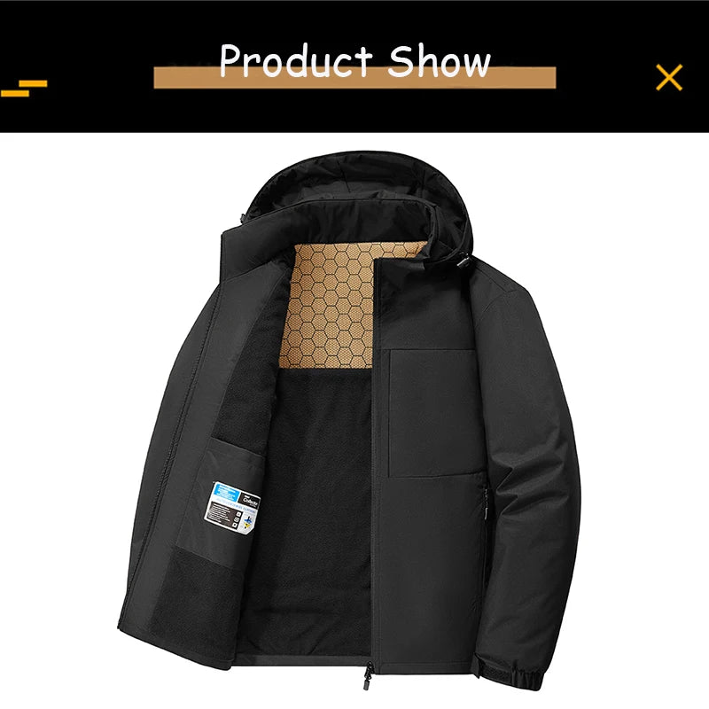 Fleece Warm Outdoor Windproof Detachable Hooded Jacket