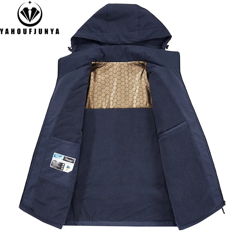 Fleece Warm Outdoor Windproof Detachable Hooded Jacket
