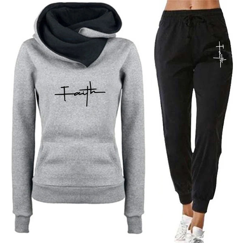 Womens Hooded Sweatshirts  Sweatpants 2 Piece Sports Outfits