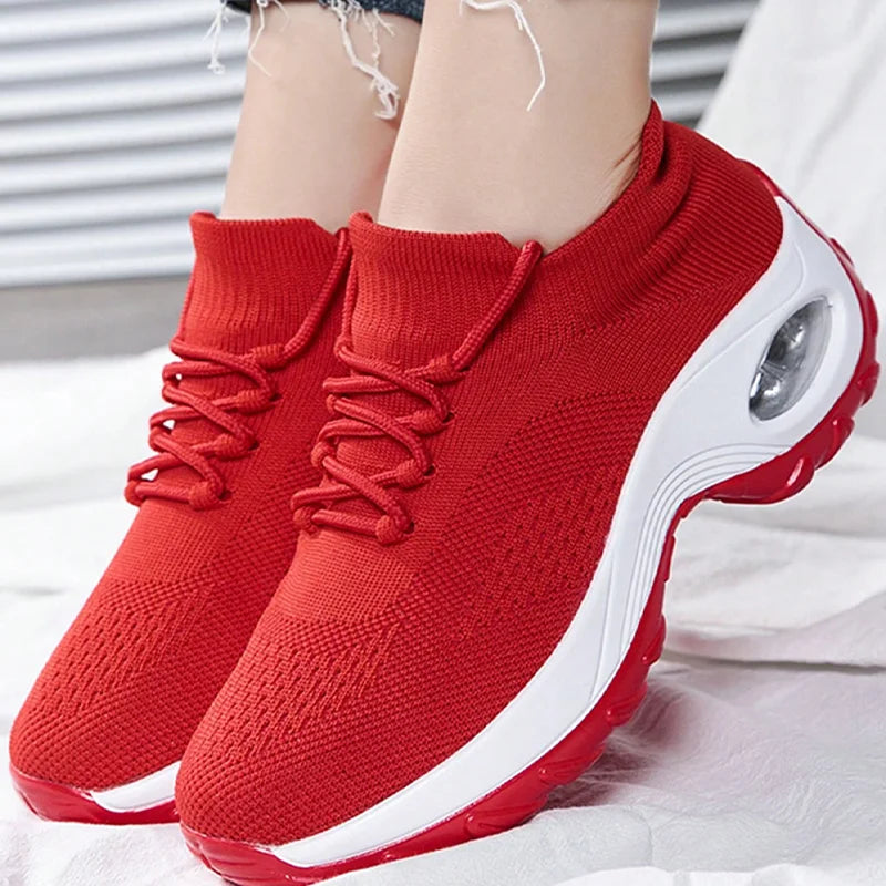 Summer Women Sneakers Outdoor Running Air Cushion Sport Shoes Increase Height Breathable Walk Shoes Dropshipping
