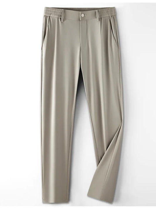 Stretch  Straight Slim Fit\ Long Trousers