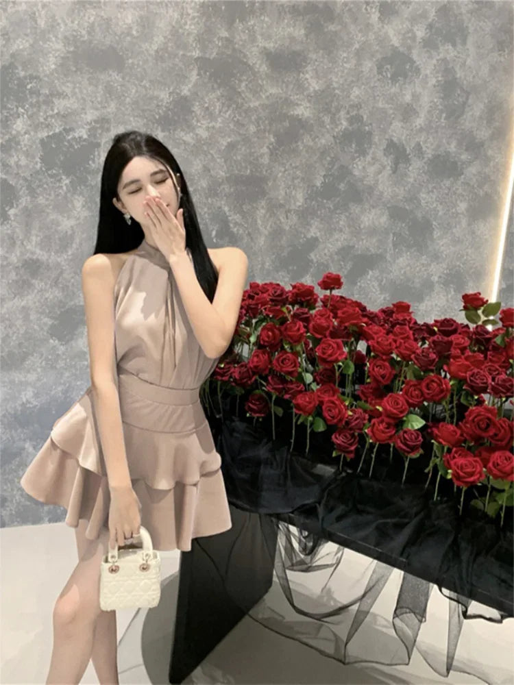 Two Piece  Sleeveless Blouse High Waist Skirts