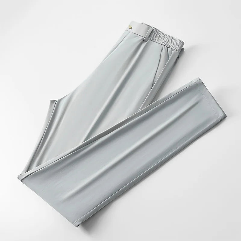 Stretch  Straight Slim Fit\ Long Trousers
