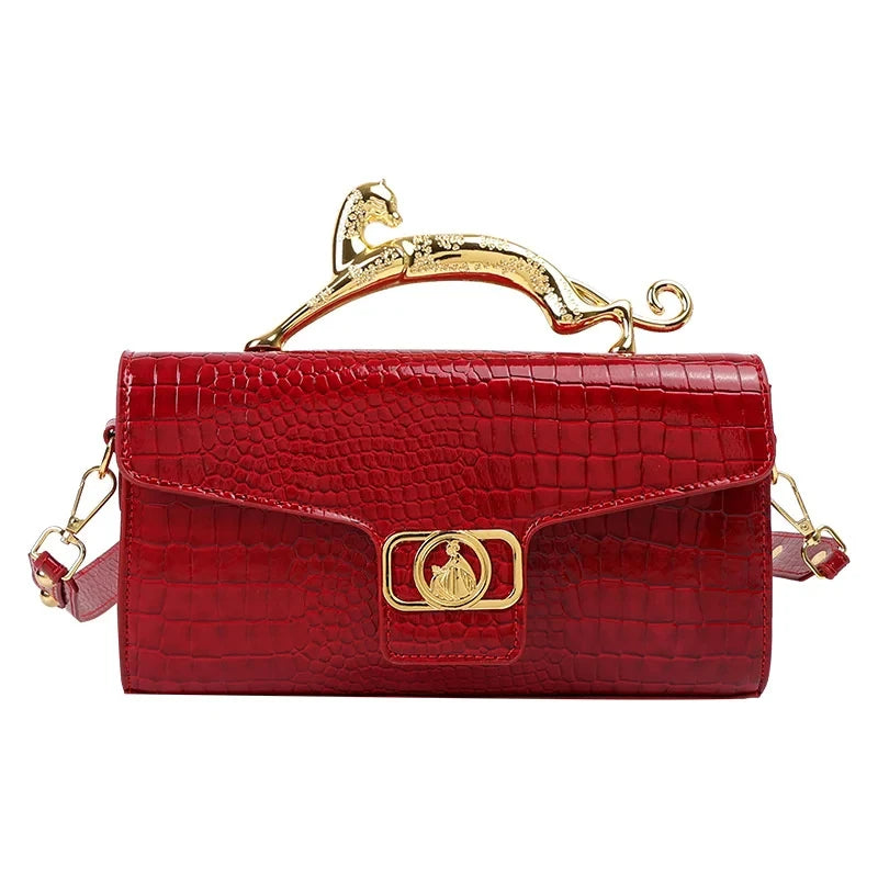 Design Leather  Metal Buckle Fashion Shoulder Bag